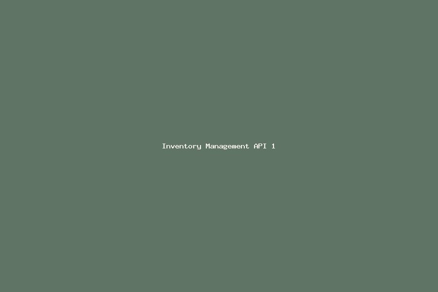 Inventory Management API screenshot 1