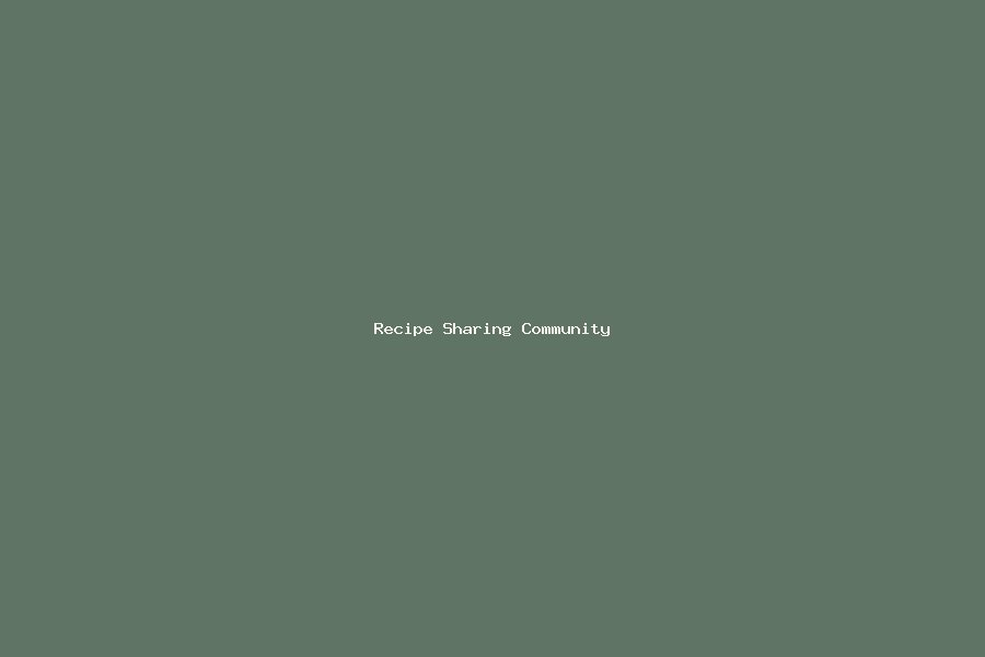 Recipe Sharing Community